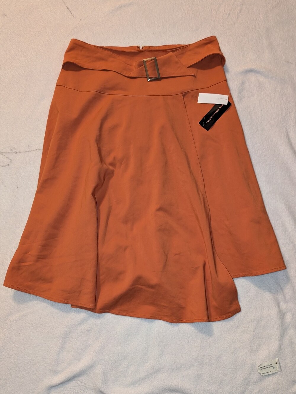 NWT Large Women's Orange A-Line Wrap Skirt with Buckle Detail with Slip